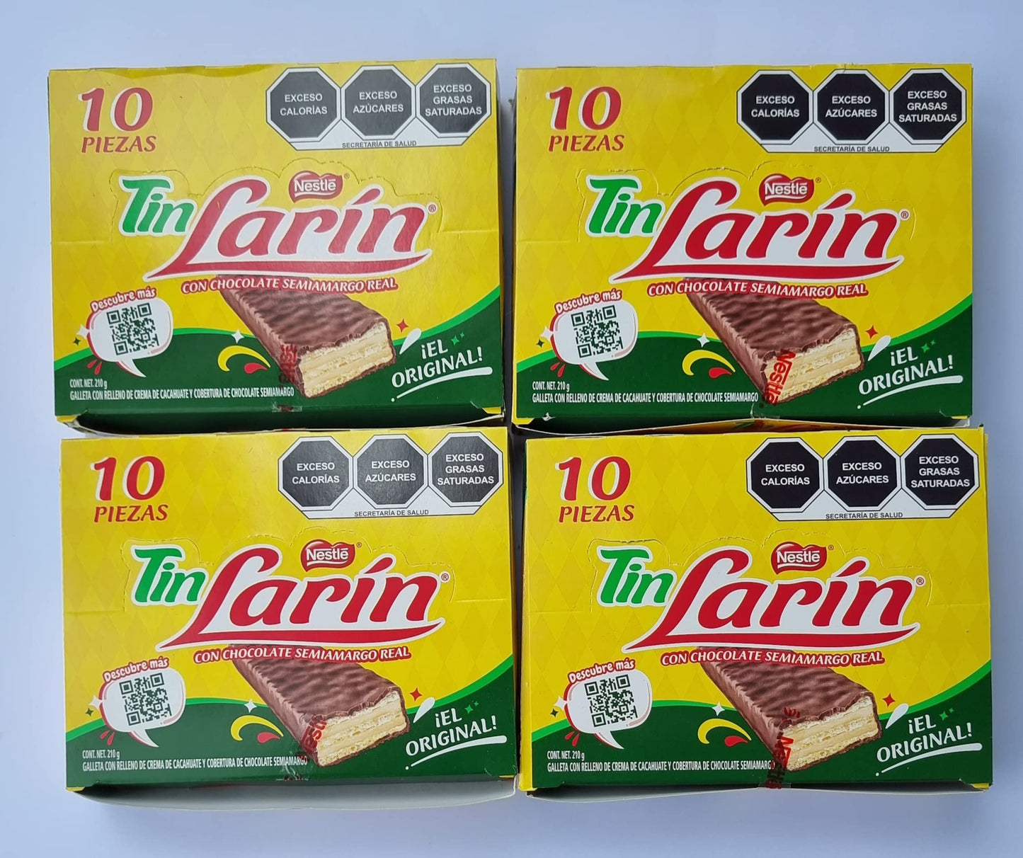 CAJA DE CHOCOLATE TIN LARIN DE 12 EMPAQUES CON 10 PIEZAS DE 21 g C/U