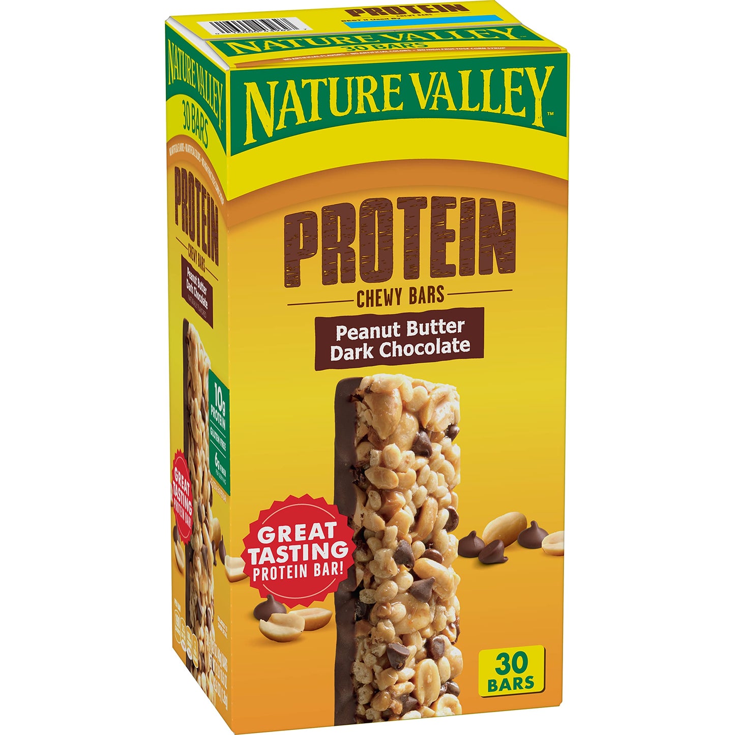 Nature Valley, Nature Valley Peanut Butter Dark Chocolate Protein Chewy Bars (30 ct.), 42.6 onzas