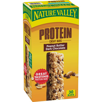 Nature Valley, Nature Valley Peanut Butter Dark Chocolate Protein Chewy Bars (30 ct.), 42.6 onzas