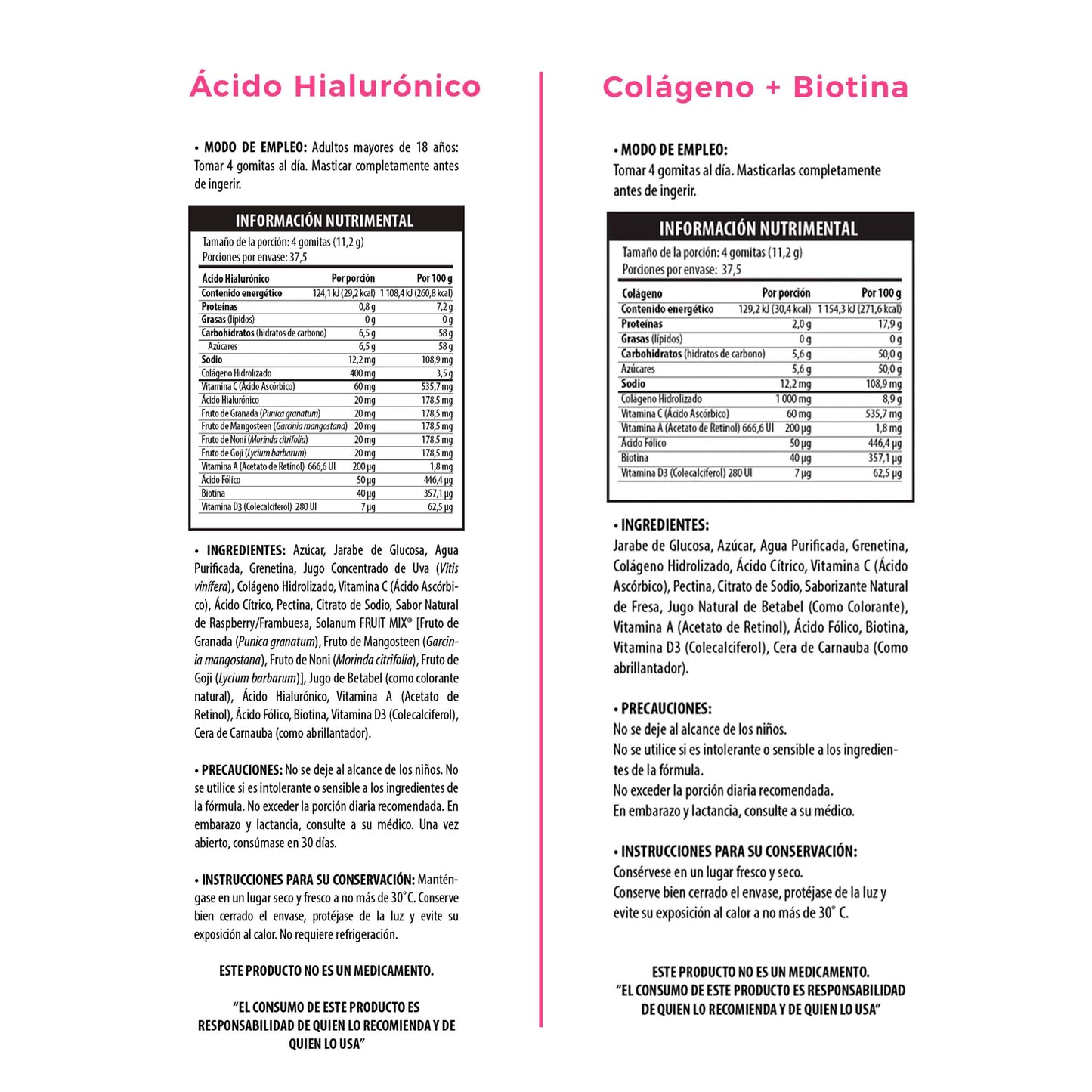 Gummisol Gomitas de Colágeno + Biotina Belabear 100 Gomitas Gomitas de Ácido Hialurónico Belabear 100 Gomitas Gomitas para Adultos Belabear Supelemento Alimenticio - 2 pack