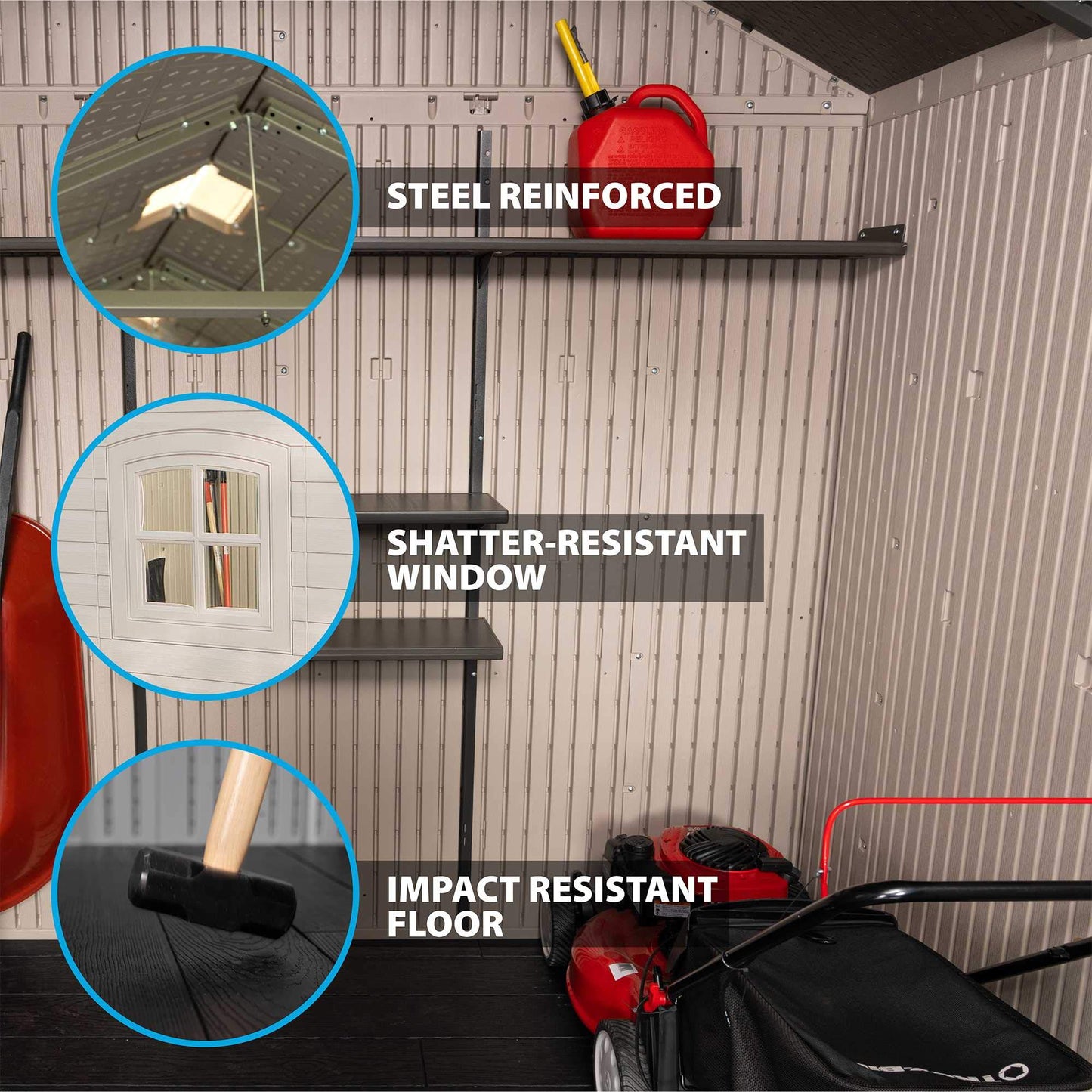 Lifetime - LIFETIME 6402 cobertizo de Almacenamiento para Exteriores, 8 por 12.5 pies; 2 Ventanas