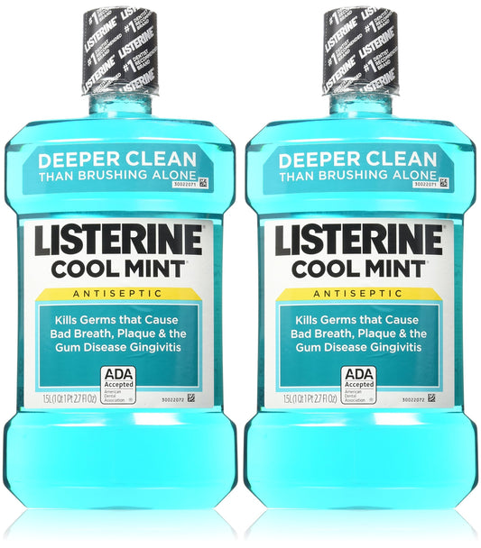 Listerine - Listerine Antiseptic Cool Mint Mouthwash, 1.5 L, 50.72 oz (Pack of 2)