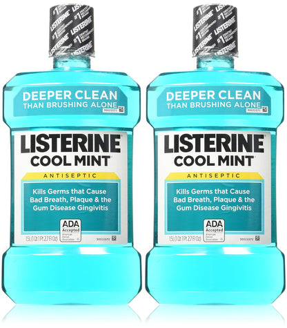 Listerine Antiseptic Cool Mint Mouthwash, 1.5 L, 50.72 oz (Pack of 2)