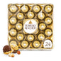 Ferrero Rocher chocolate con leche de avellana fina, 24 unidades, caja de regalo de chocolate y dulces, 10.5 oz