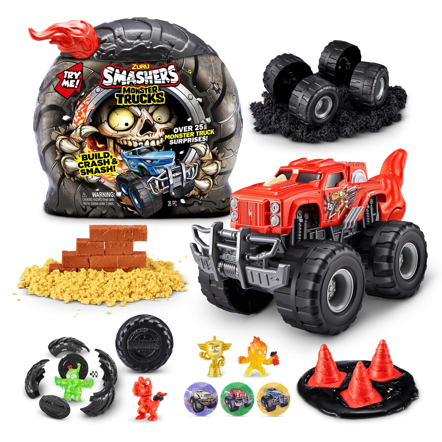 SHOSHERS Monster Truck Surprise (Dino Truck) de Zuru Boys con 25 sorpresas Monster Monster Truck Sorpresa Smash Slime Sand Composeds Discovery