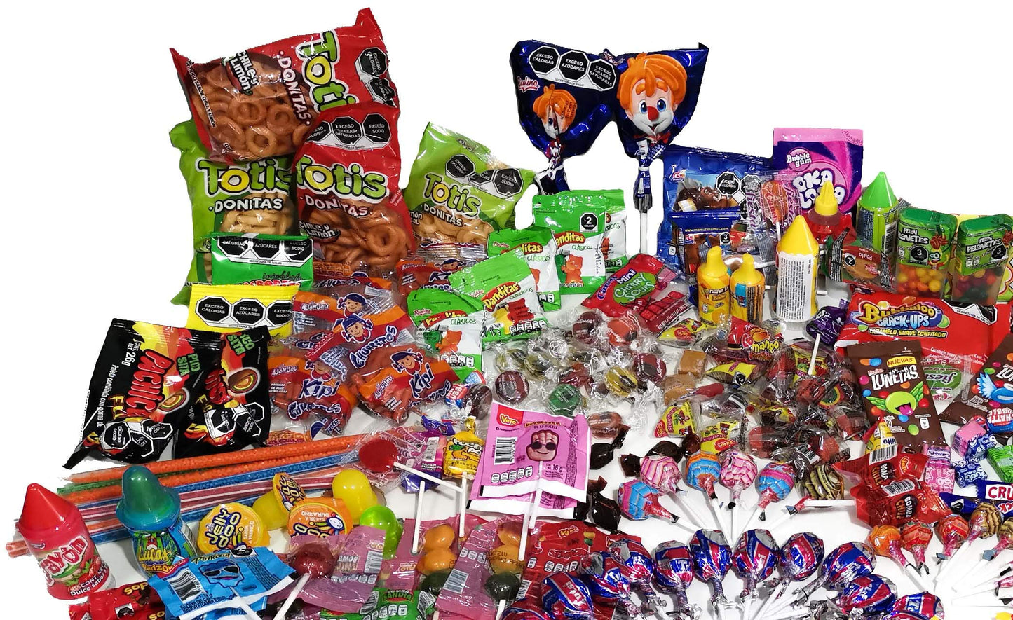 RICOLINO - Dulces para fiesta piñata, 4.5 Kilogramos, 284 piezas, caramelos, chocolates, paletas, tamarindos