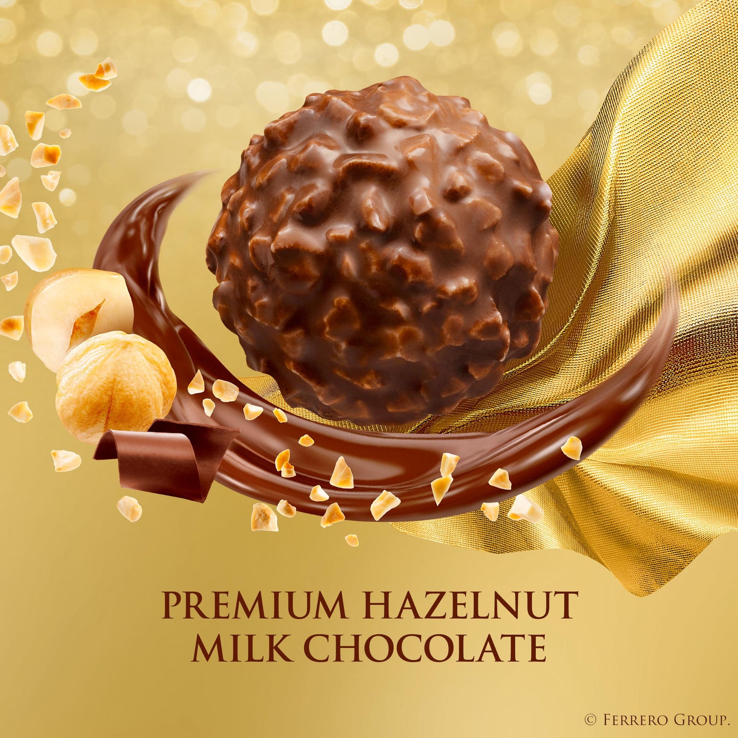 Ferrero Rocher chocolate con leche de avellana fina, 24 unidades, caja de regalo de chocolate y dulces, 10.5 oz