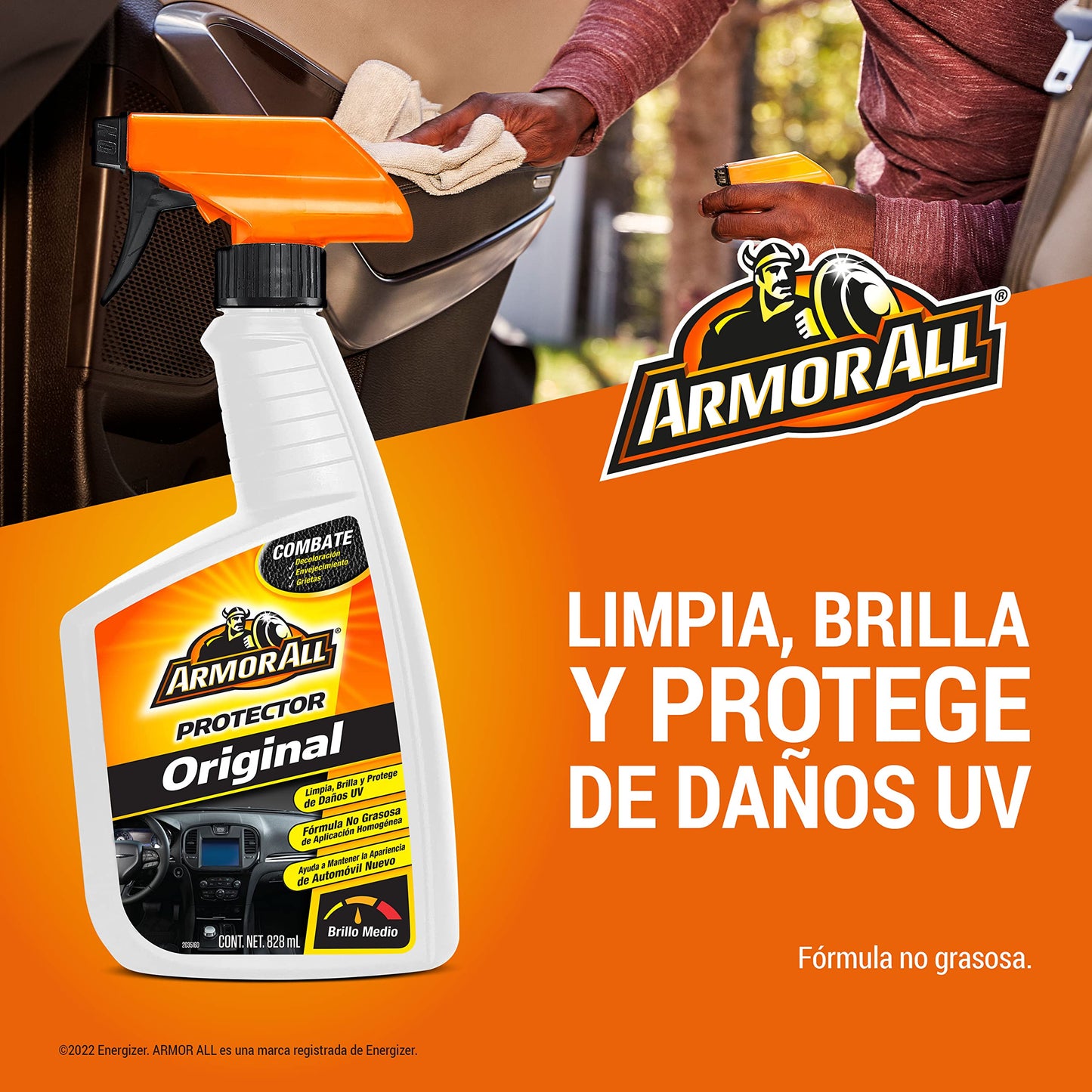Armor All - Protector en Spray Original - Brillo Interior y Exterior para Vinil, Caucho y Plástico - 828 ml
