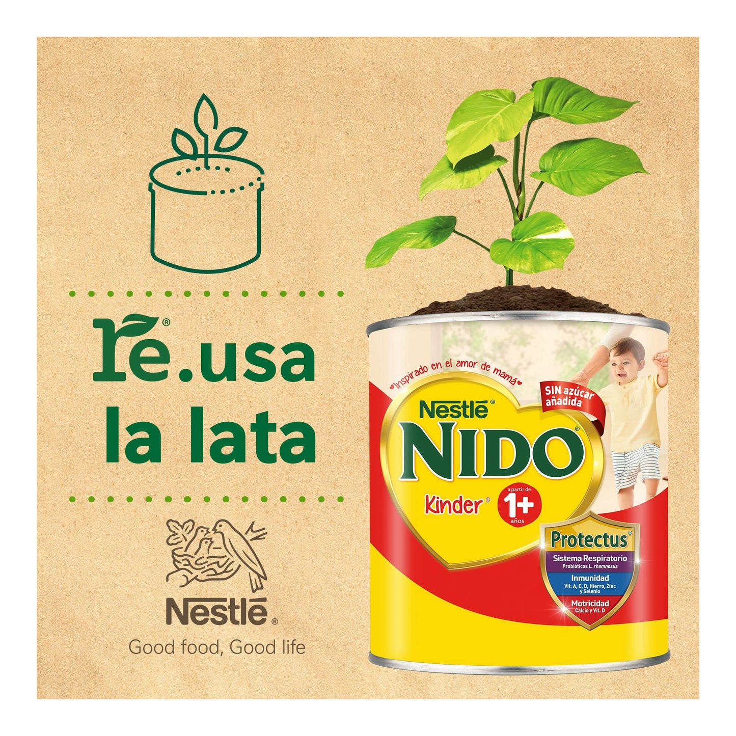 Nido Kinder, Alimento para Niños a partir de 1 año, Lata 2.5kg
