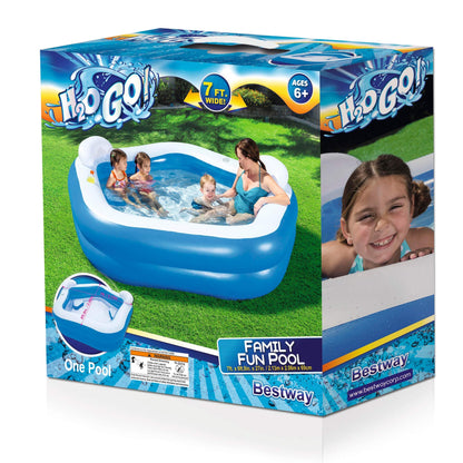 Bestway H2OGO! Piscina Familiar de 7 pies x 6 pies 9 Pulgadas x 27 Pulgadas