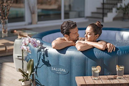 Bestway SaluSpa Portable Inflatable Round Outdoor Hot Tub SPA with 81 Air Jets, Cover, Pump, & Integrated Filter