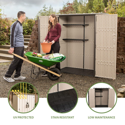 Lifetime 60326 cobertizo de Almacenamiento Vertical, Paquete de 1, Arena del Desierto