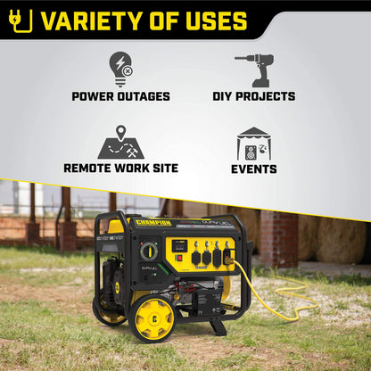 Champion Power Equipment 9375-W Generador portátil de Combustible Doble, Arranque eléctrico