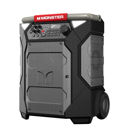 Monster Rockin' Roller 270 Altavoz inalámbrico portátil para interiores y exteriores, 200 vatios, hasta 100 horas de tiempo de reproducción, resistente al agua IPX4, cargador Qi, conecta a otro