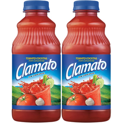 Clamato Cóctel de tomate, original, botella de 32 onzas (paquete de 2, total de 64 onzas líquidas)