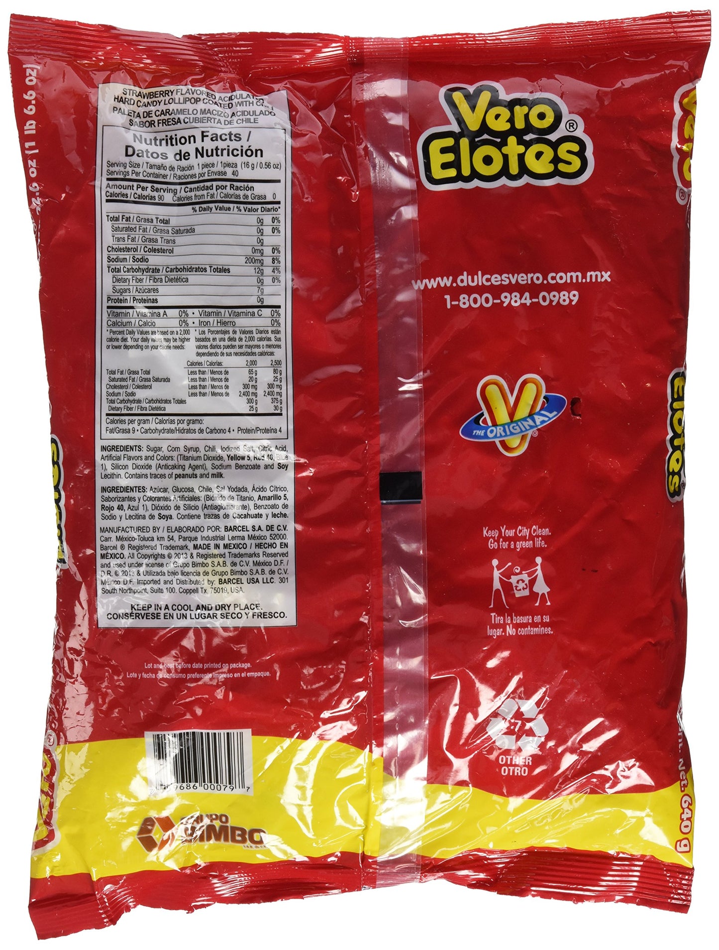 Vero Paletas Sabor Fresa Con Chile, Paletas de chile mexicano - 40 unidades
