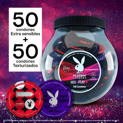 Playboy Condoms | Vitrolero con 100 condones