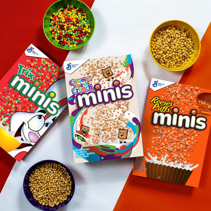 Trix Minis - Mini cereales frutales para desayuno, tamaño familiar, 16.5 onzas