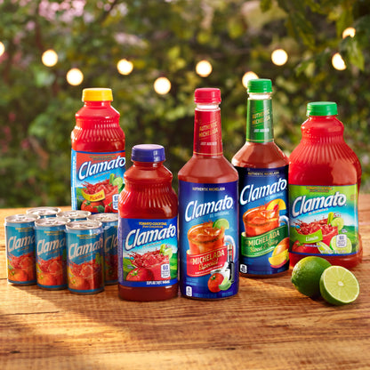 Clamato Cóctel de tomate lima, botellas de 64 onzas líquidas
