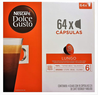 DOLCE GUSTO - Nescafé Dolce Gusto, 64 capsules, Lungo flavor