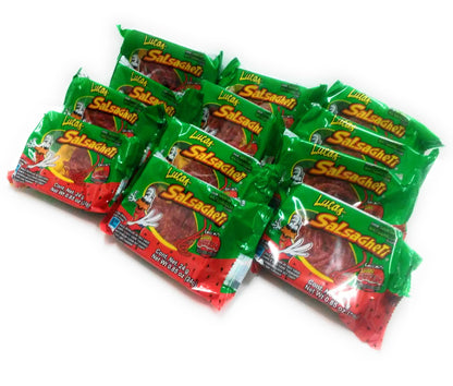 Lucas Salsagheti Flavor Sandia with Gusanos Tamarind Flavor Sauce, 0.85 oz, 12 package box