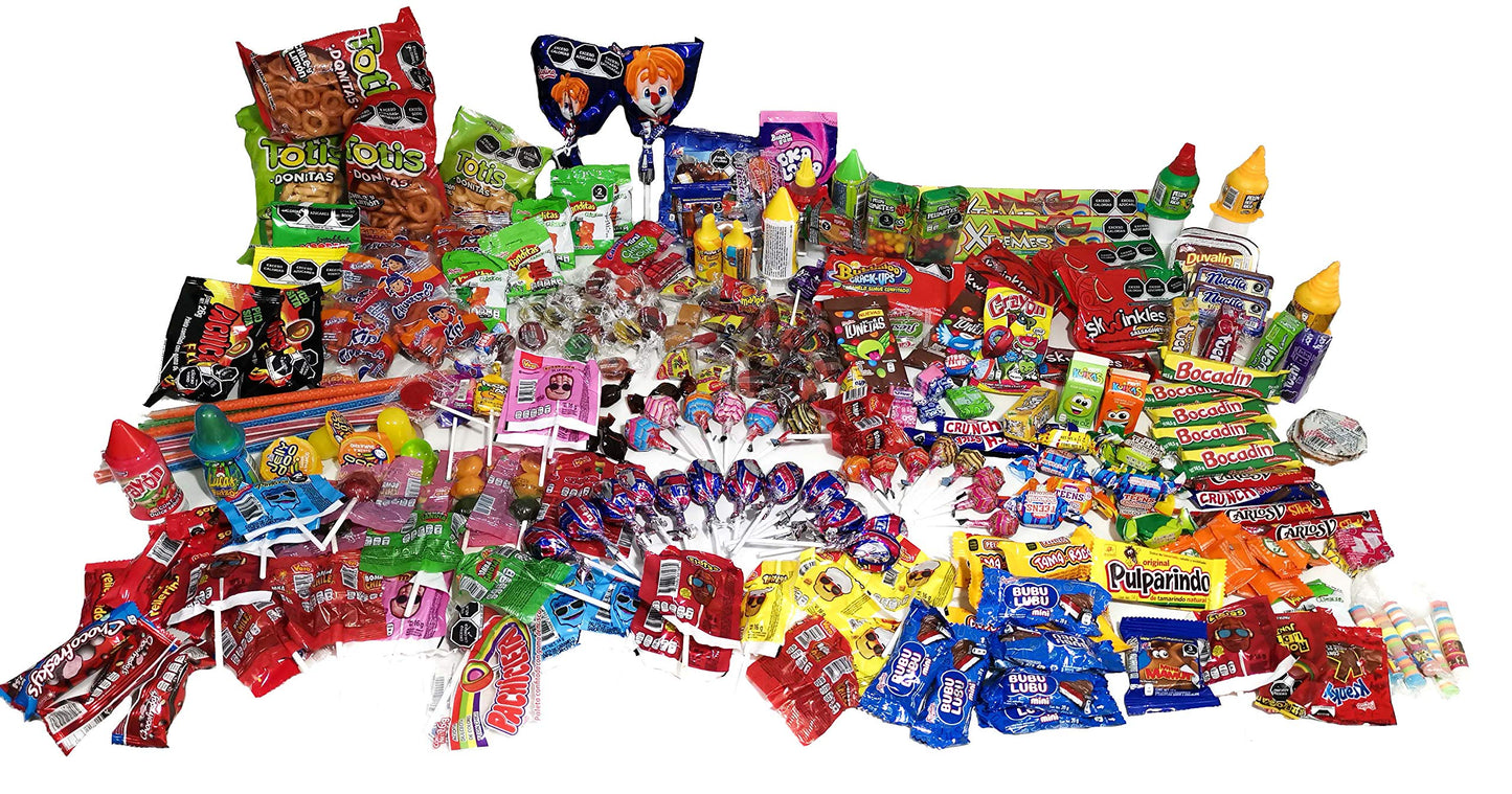 RICOLINO - Dulces para fiesta piñata, 4.5 Kilogramos, 284 piezas, caramelos, chocolates, paletas, tamarindos