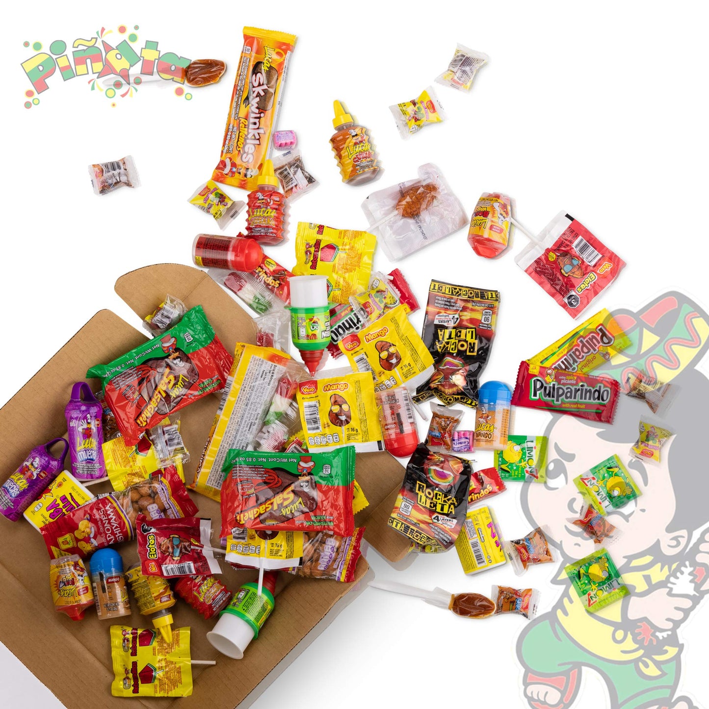 Pinata - Dulces Mexicanos Pinata (1.36 Kilos Acido y Dulces Mix) Surtidos Nombre de Marca Party Favoritos Assorted Pelon Muecas Pulparindo