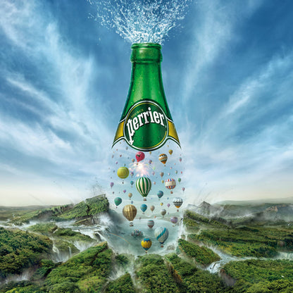 Nestlé Waters - Perrier, Agua de manantial gasificada. Paquete de 4 piezas con 330 ml c/u, 1.32 litros