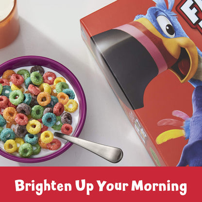 Kellogg's Froot Loops, cereales de desayuno, original, buena fuente de fibra, tamaño gigante, caja de 26 onzas