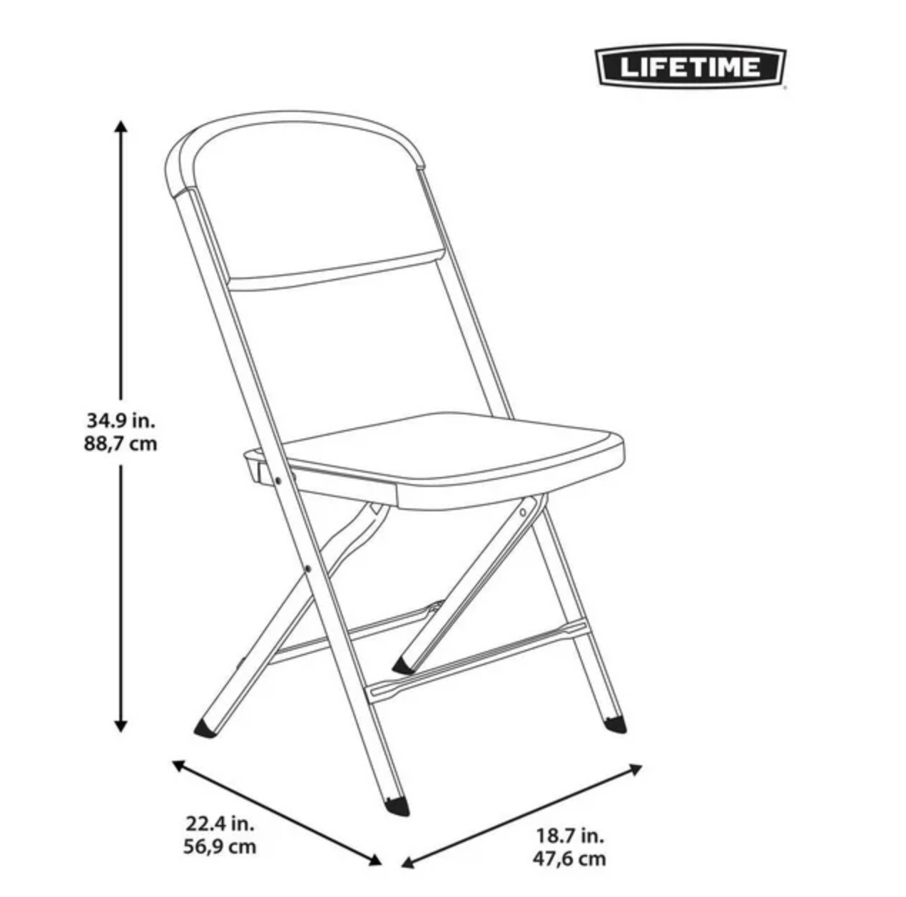LIFETIME PROD INC Silla Plegable Negra 80061