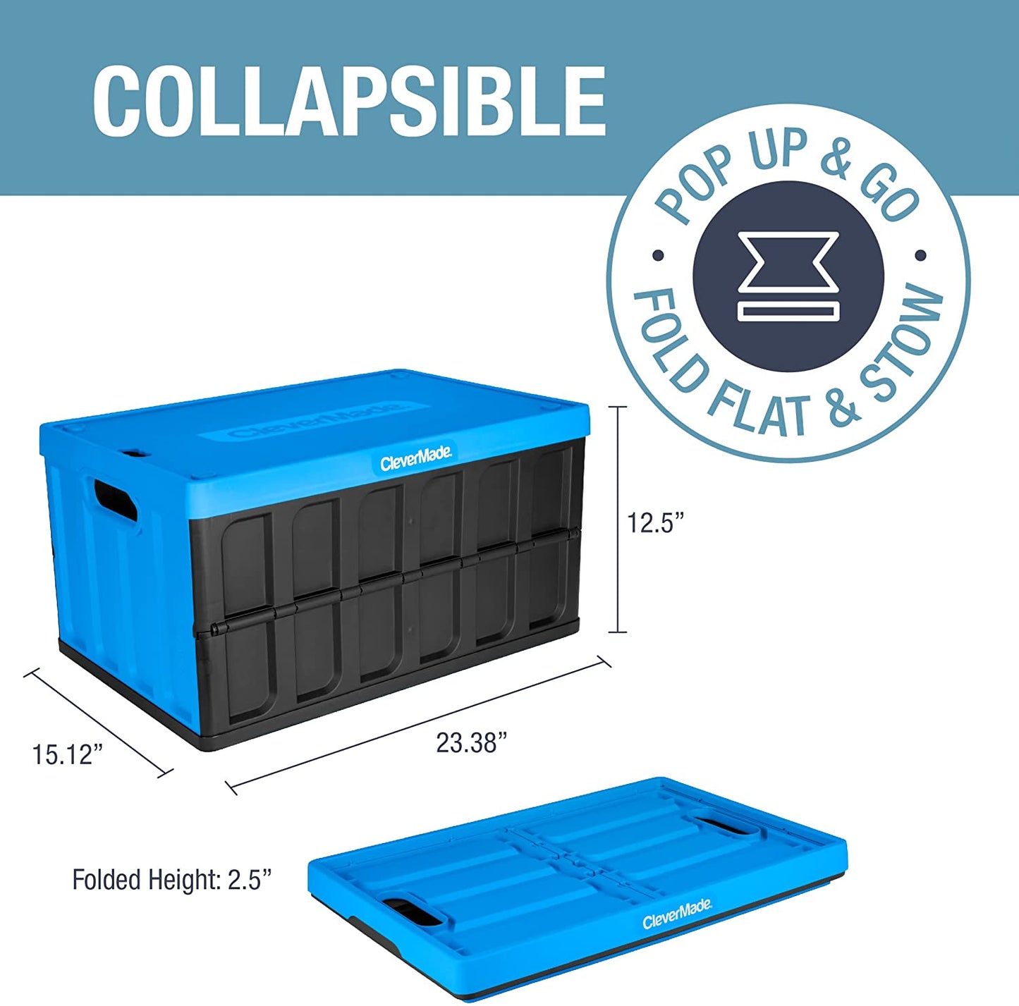 CleverMade- contenedores plegables de almacenamiento con tapas