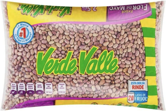 FRIJOL FLOR DE MAYO VERDE VALLE PAQUETE DE 2.5 KILOGRAMOS COCINA CASA NEGOCIO