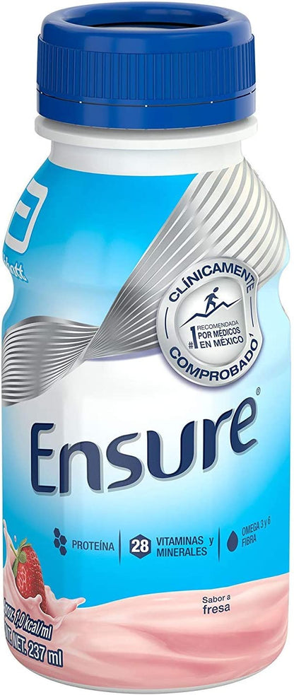 Ensure Regular Multisabor 10 Fresa + 2 Chocolate 237 Ml (12 Piezas)