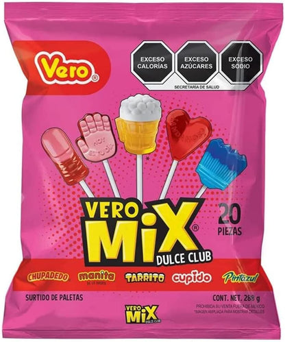 Dulces para piñata fiesta vero mix 8 paquetes total de 160 piezas