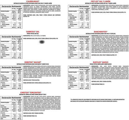 Sabritas – Pack x 55 piezas Botatas Papas Fritas Variedad de Snacks, 2220gr