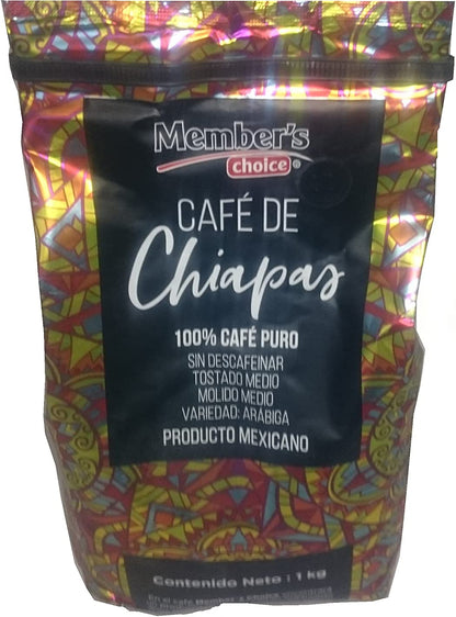 Café de CHIAPAS tostado y molido medio Member´s Choice