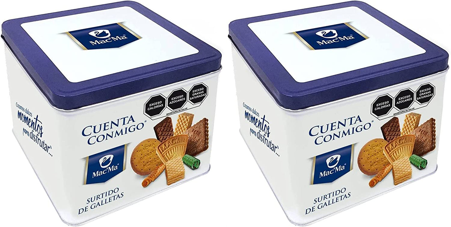 Macma LATA CUENTA CONMIGO 600 gr c/u Combo 2 piezas Galletas. Deliciosas galletas finas, para compartir con