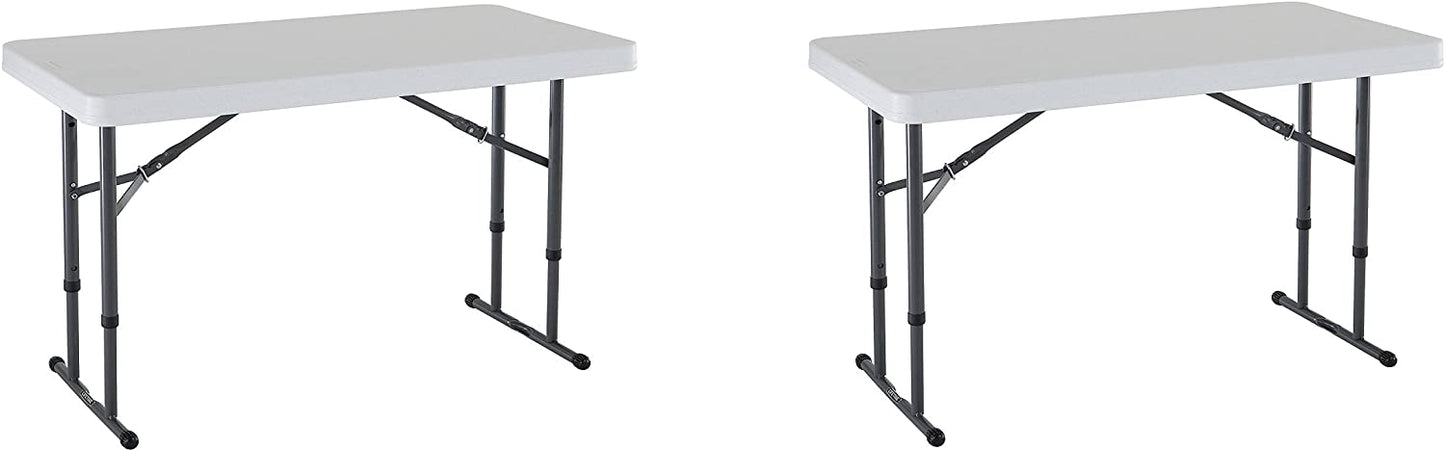 Lifetime 2 Mesas Plegables 4ft Comercial Altura Ajustable