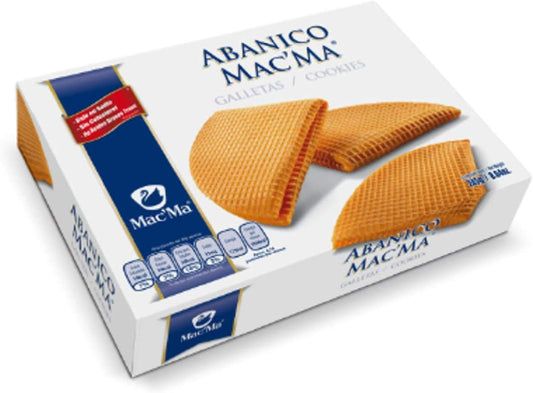 Deliciosas Galletas ABANICO Mac Ma Caja con 245 gramos Galletas Mac'ma, galletas mexicanas, caja de 8.