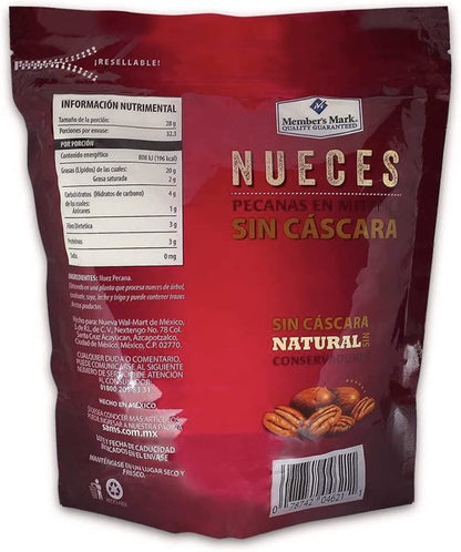 Nueces Pecanas en Mitades Sin Cascara Members Mark