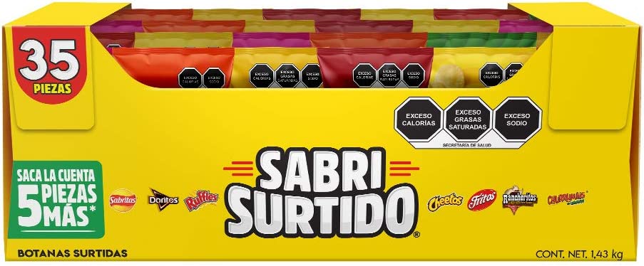 Sabritas – Sabrisurtido pack x 35 piezas Botatas Papas Fritas Variedad de Snacks