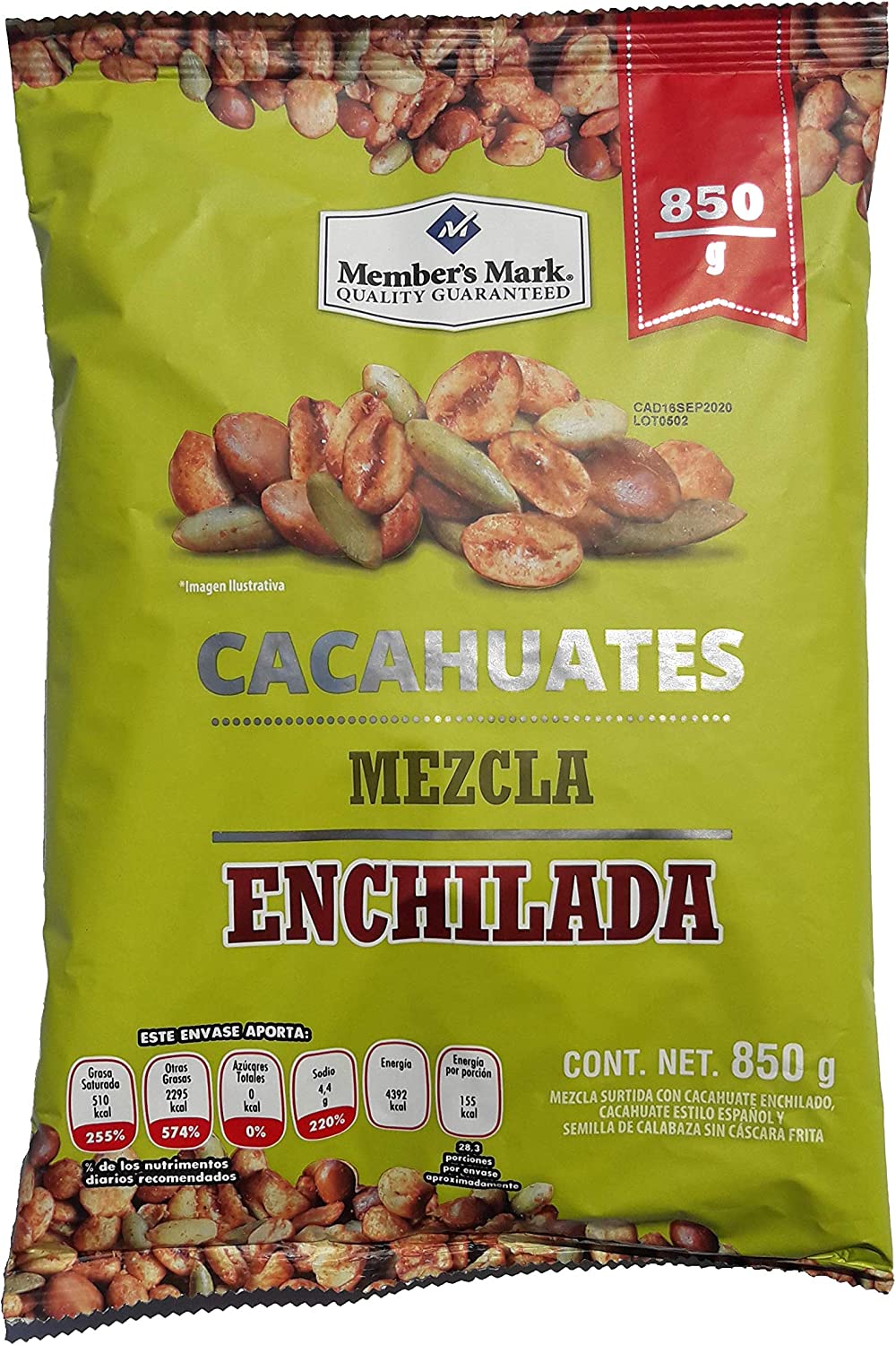 Cacahuates Mezcla Enchilada Member´s Mark. 850 gr.