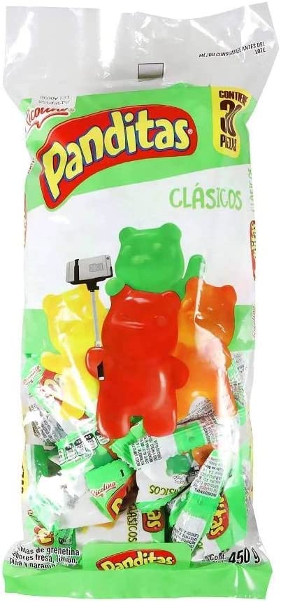 RICOLINO PANDITAS CLÁSICOS ORIGINALES, DIVERTIDOS SABORES FRESA LIMÓN PIÑA NARANJA, GOMITAS DELICIOSAS, GOM