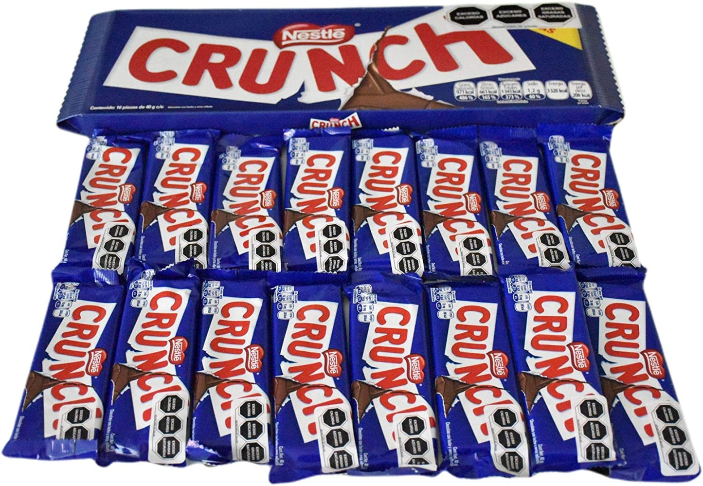 Generico Chocolate Crunch Nestlé, chocolate con leche y arroz inflado Paquete - 16 pzas de 40 g c/u