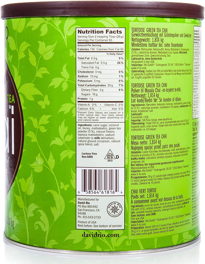 David Rio Chai Mix, Tortoise Green Tea, 64 onzas