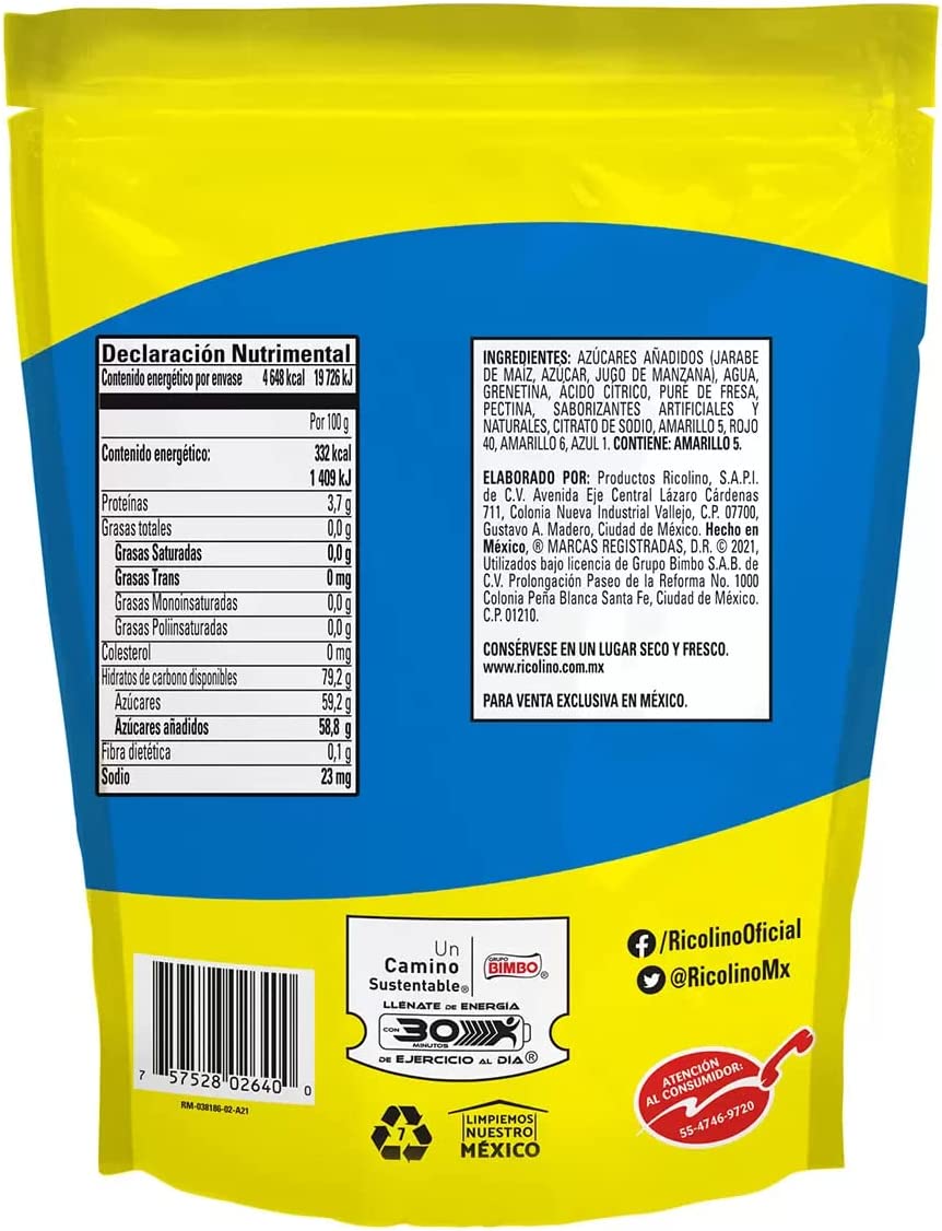 Dulcigomas Ricolino Con Jugo de Frutas 1.4 Kg.