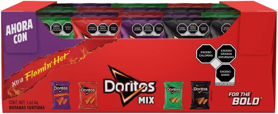 Doritos – Pack x 30 piezas Totopos de Maíz Variedad de Sabores Nacho, Incógnita y Pizzerola, 54 gr