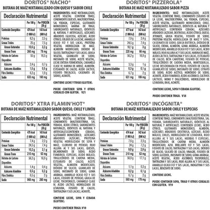Doritos – Pack x 30 piezas Totopos de Maíz Variedad de Sabores Nacho, Incógnita y Pizzerola, 54 gr
