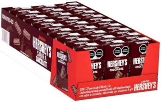 Leche Hersheys Sabor Chocolate. 27 piezas de 236ml cada una.