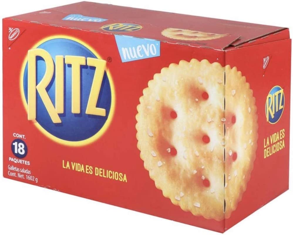 GALLETAS RITZ SALADAS CAJA GRANDE DE 1.602 KILOGRAMOS CON 18 ROLLOS BOTANA FIESTA